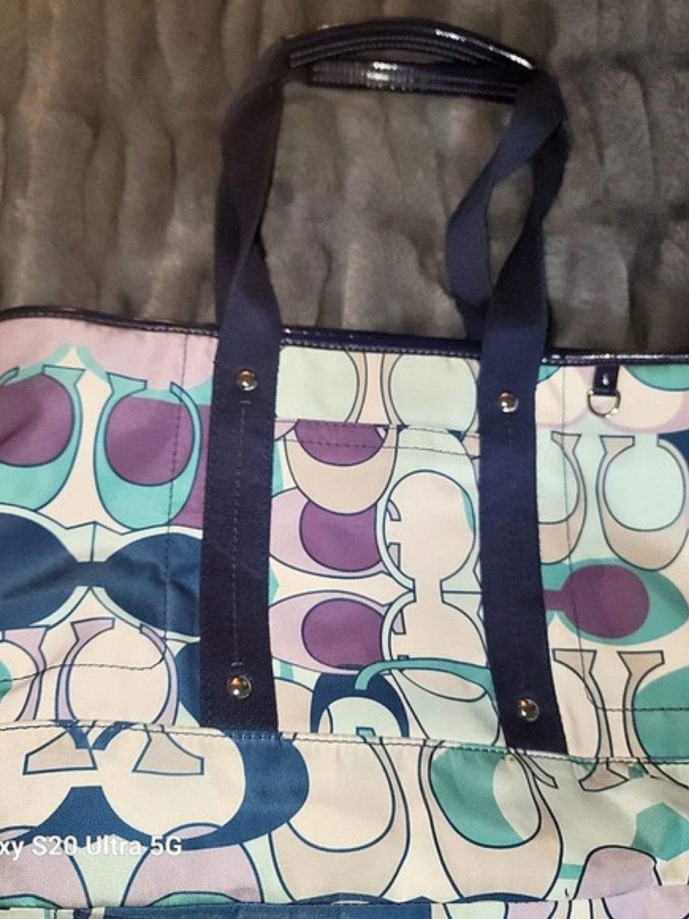 Coach Kyra Tote In Signature Scarf Print And Matching Kisslock Coin Purse